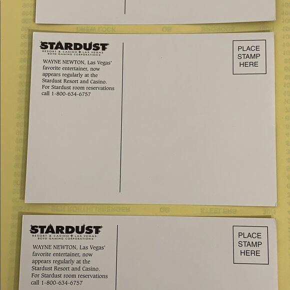 Stardust Resort Casino Wayne Newton Postcards Guest Survey Las Vegas Nevada Bar - Picture 10 of 16